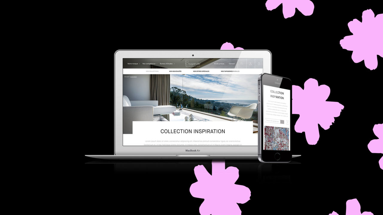 Refonte du site e-commerce de la marque de tapis de luxe Edition Bougainville - Chloé Bis - Graphiste Webdesigner